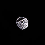 Fine Silver Modernist Caviar Ring