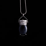 Repurposed Art Deco Sterling Silver Locket with Onyx Pendant