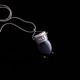 Repurposed Art Deco Sterling Silver Locket with Onyx Pendant