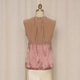 Prada Silk Sleeveless Blouse in Tan & Mauve