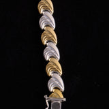 Sterling Silver Chain Link Bracelet with Gold Tone, made in Italy