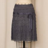 Vintage Blumarine Silk Blend Grey Skirt