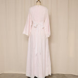 Bill Tace White & Pink Embroidered Dress