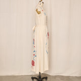1940s Hand-Painted Silk Wrap Dress as is
