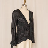 Artisan Black Appliqué Leather Jacket