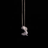 Art Deco Sterling Silver Kneeling Women Pendant