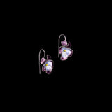 Sterling Silver and Enamel Violet Flower Earrings