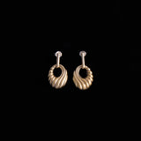 Ciani Sterling Silver Gold Tone Wavy Drop Earrings
