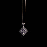 Sterling Silver Necklace with Art Deco Amethyst Pendant