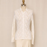 Anne Fontaine White Lace Button Down