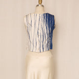 Christian Dior Navy and White Striped Blouse