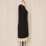 Emporio Armani Black Metallic Mini Dress with Front Slit