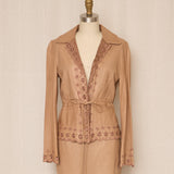 SportMax Blush Tan Leather Jacket