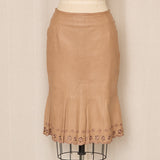 SportMax Blush Tan Leather Skirt