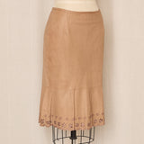 SportMax Blush Tan Leather Skirt
