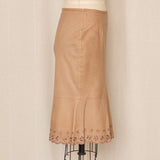 SportMax Blush Tan Leather Skirt