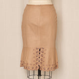 SportMax Blush Tan Leather Skirt
