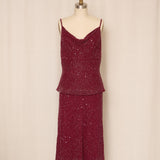 90s Red Beaded Silk Cami
