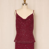 90s Red Beaded Silk Cami