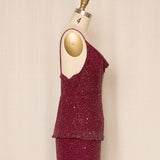 90s Red Beaded Silk Cami