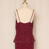 90s Red Beaded Silk Cami