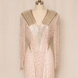 Pink Beaded Evening Dress