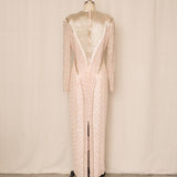 Pink Beaded Evening Dress