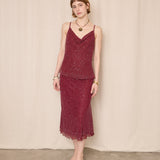 90s Red Beaded Silk Cami