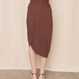 Draped Alaia Brown Skirt