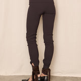 Patrizia Pepe Tailored Pants with Brown Ribbon Tie