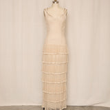 Vintage Tan Polka Dot Drop Waist Dress
