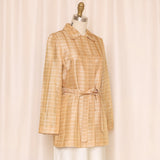 Giovanni Valentino Plaid Silk Belted Blazer