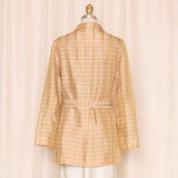 Giovanni Valentino Plaid Silk Belted Blazer