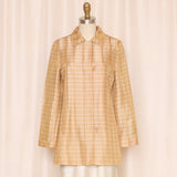 Giovanni Valentino Plaid Silk Belted Blazer