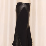 Tom Ford Flared Skirt with Leather Panels