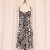 Abstract Striped Silk Dress