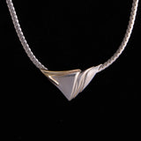 Sterling Silver Abstract Triangular Pendant Necklace