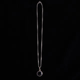 Sterling Silver Necklace with Round Onyx Pendant