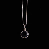 Sterling Silver Necklace with Round Onyx Pendant