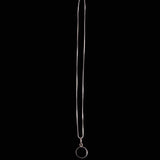 Sterling Silver Necklace with Round Onyx Pendant