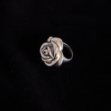 Sterling Silver Puffy Large Rose Ring