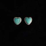 Sterling Silver Heart Shaped Turquoise Stud Earrings