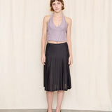 Tahari Silk Blend Grey Pleated Skirt