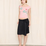Prada Vintage Black Wrap Skirt