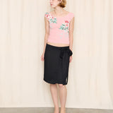 Prada Vintage Black Wrap Skirt