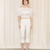 Just Cavalli Cropped White Lace Top