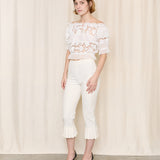 Just Cavalli Cropped White Lace Top