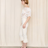 Just Cavalli Cropped White Lace Top
