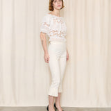 Just Cavalli Cropped White Lace Top