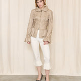 Roberto Cavalli Taupe Pleated Jacket